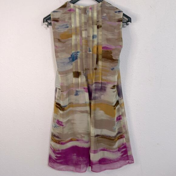 NWT Calvin Klein 100% Silk Chic Abstract Multicolor Dress Size 4 - Picture 4 of 11